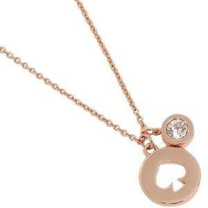 🆕 Kate Spade Spot The Spade Rose Gold w/ Clear Crystal Adjustable Necklace